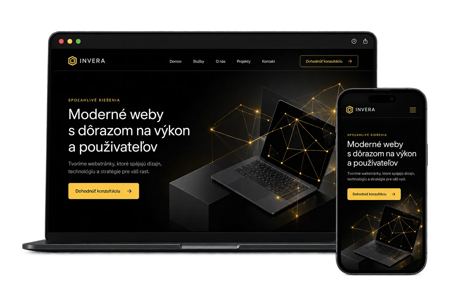 Invera webstránky responzívny dizajn